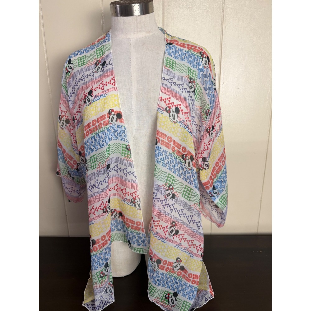 Disney Aulani Women L Kimono Wrap Multicolor Excellent Mickey Tribal Resort